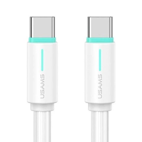 Kabel USAMS SJ734 USB-C do USB-C 1m, 60W, biały, YU Series, trwały i szybki