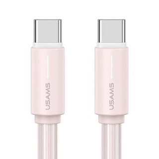 Kabel USAMS SJ734 USB-C do USB-C 1m, 60W, różowy, YU Series, szybki i trwały