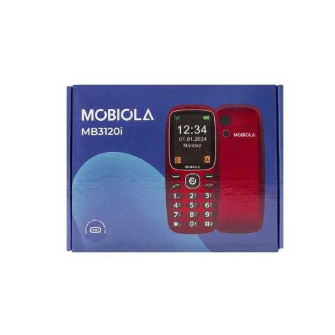 Telefon GSM Mobiola MB3120i Czerwony 2G z przyciskiem SOS dla seniora