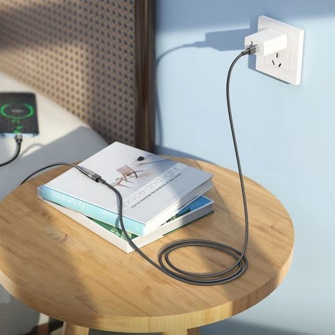 HOCO Adapter OTG Typ C (Męski) Do Typ C (Żeński) 3A U107 1,2 M Czarna