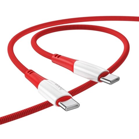 HOCO Kabel Typ C do Typ C X70 1 m Czerwony PD 60W Szybkie Ładowanie