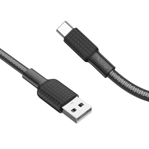 HOCO Kabel USB-A do Typ C X69 1 m Czarno-Biały 3A Nylonowy Oplot