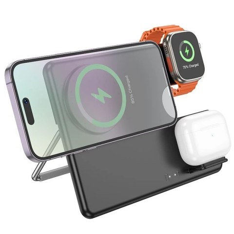 HOCO Ładowarka Indukcyjna 3w1 Kompatybilna Z Apple Watch 15W CQ1 Czarna