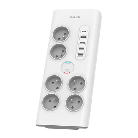Przedłużacz sieciowy Philips listwa przepięciowa 6 gniazd + 5 USB 2m SPN7060WA