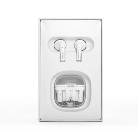 Słuchawki Bluetooth Denmen DL29 TWS Białe Etui Ładowanie Stereo