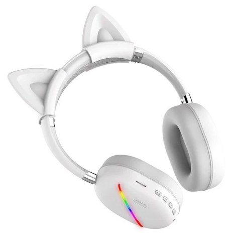 Słuchawki nauszne Bluetooth Somostel Kids białe SMS-CJ17 LED RGB