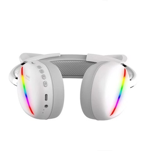 Słuchawki nauszne Bluetooth Somostel Kids białe SMS-CJ17 LED RGB