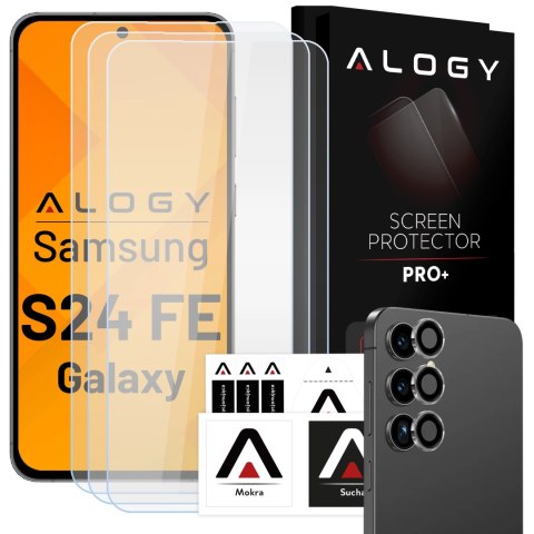 3x Szkło hartowane na ekran + szkło na obiektyw do Samsung Galaxy S24 FE ochronne szkiełko na ekran i aparat 9H Alogy GlassGuard