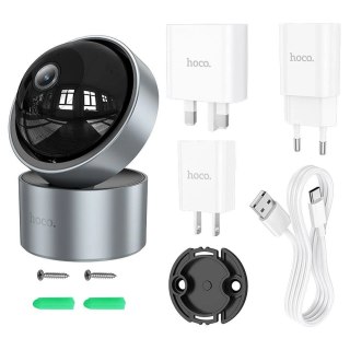 HOCO Kamera Wewnętrzna Full HD D5 Srebrna z Trybem Nocnym i Gimbalem