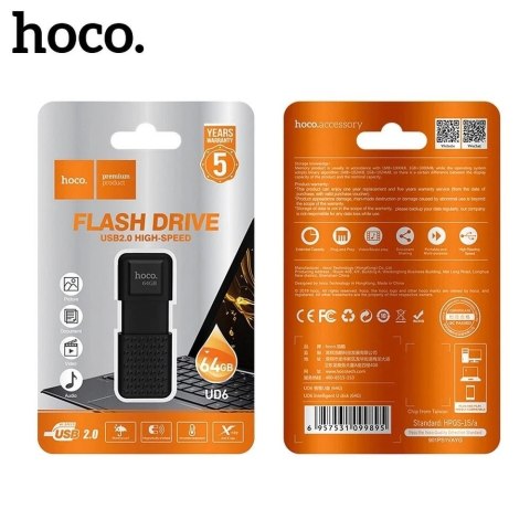 HOCO Pendrive UD6 64GB USB 2.0 Kompaktowy, Wytrzymały, Nowoczesny Design