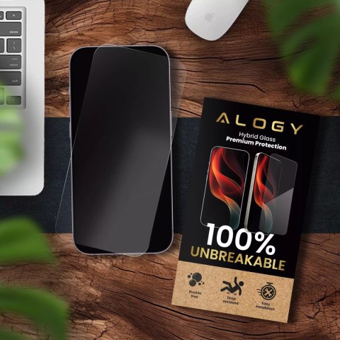 Szkło "NIETŁUKĄCE" do Apple iPhone 16 Pro hybrydowe Alogy Flexi Full Glass 9H płaskie na cały ekran