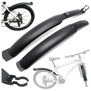 Błotniki rowerowe zestaw przód i tył komplet Alogy BikeShield Set wachlarze uniwersalne Błotnik rowerowy Czarne