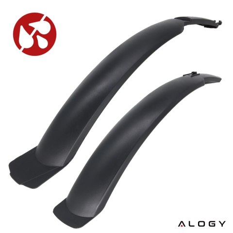 Błotniki rowerowe zestaw przód i tył komplet Alogy BikeShield Set wachlarze uniwersalne Błotnik rowerowy Czarne