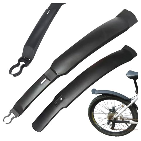 Błotniki rowerowe zestaw przód i tył komplet Alogy BikeShield Set wachlarze uniwersalne Błotnik rowerowy Czarne
