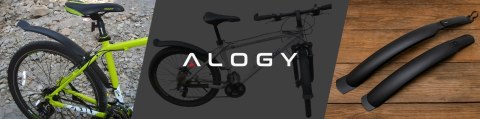 Błotniki rowerowe zestaw przód i tył komplet Alogy BikeShield Set wachlarze uniwersalne Błotnik rowerowy Czarne