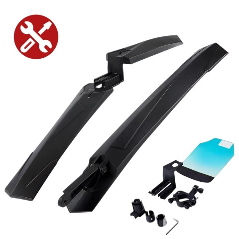 Błotniki rowerowe zestaw przód i tył komplet wachlarze uniwersalne Błotnik rowerowy chlapacze Czarne