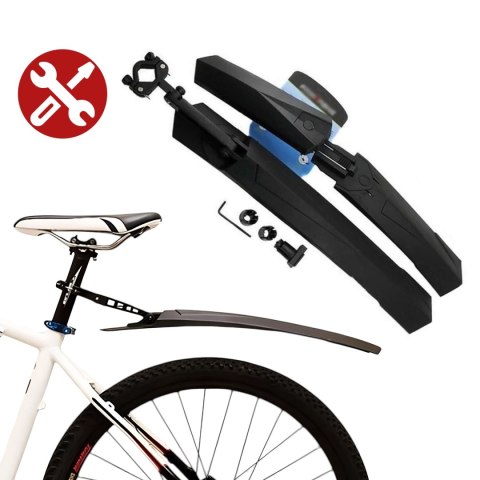 Błotniki rowerowe zestaw przód i tył komplet wachlarze uniwersalne Błotnik rowerowy chlapacze Czarne