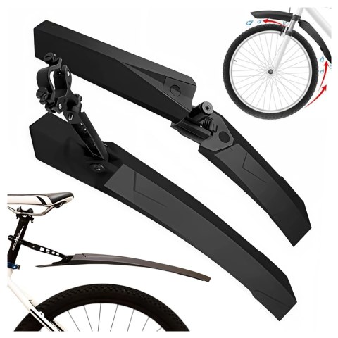 Błotniki rowerowe zestaw przód i tył komplet wachlarze uniwersalne Błotnik rowerowy chlapacze Czarne