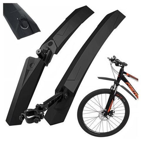 Błotniki rowerowe zestaw przód i tył komplet wachlarze uniwersalne Błotnik rowerowy chlapacze Czarne