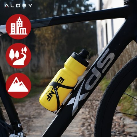 Koszyk na bidon napój butelkę wodę uchwyt rowerowy do roweru bidonu uniwersalny Czarny