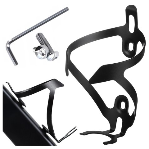 Koszyk na bidon napój butelkę wodę uchwyt rowerowy do roweru bidonu uniwersalny Czarny