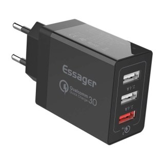 Ładowarka Sieciowa Essager ECTQC3-FBB01 30W 3xUSB Czarna