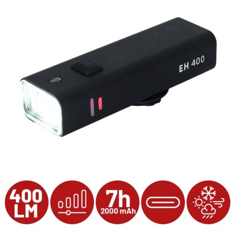 Lampka rowerowa EH 400 przód LED przednia światło roweru regulowane 400 LM 2000mah oświetlenie wodoodporna światełko na rower cz