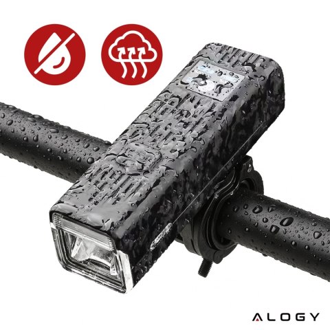 Lampka rowerowa SUPER JASNA 8H ŚWIECENIA przód LED przednia światło roweru z DZWONKIEM przewodowym oświetlenie 450LM 2000MAH wod