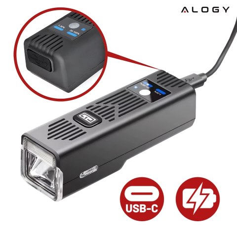 Lampka rowerowa SUPER JASNA 8H ŚWIECENIA przód LED przednia światło roweru z DZWONKIEM przewodowym oświetlenie 450LM 2000MAH wod