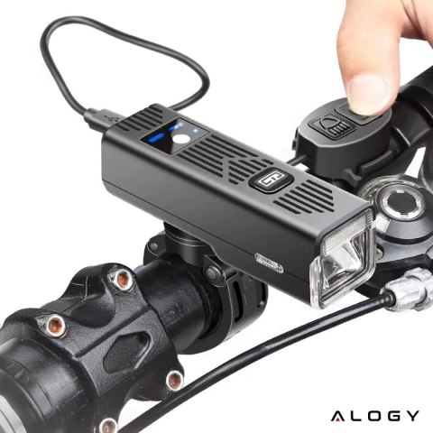 Lampka rowerowa SUPER JASNA 8H ŚWIECENIA przód LED przednia światło roweru z DZWONKIEM przewodowym oświetlenie 450LM 2000MAH wod