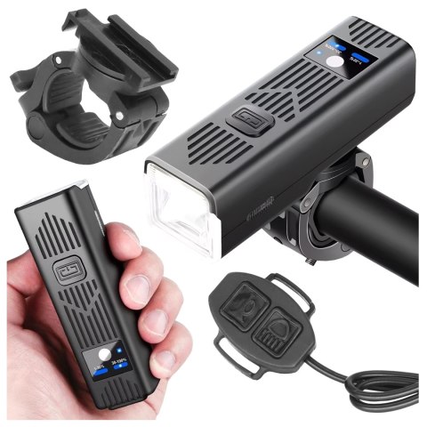 Lampka rowerowa SUPER JASNA 8H ŚWIECENIA przód LED przednia światło roweru z DZWONKIEM przewodowym oświetlenie 450LM 2000MAH wod