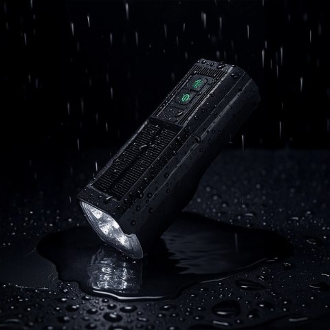 Lampka rowerowa solarna przód LED przednia światło roweru z panelem słonecznym klaksonem super mocna 1000LM 4400MAH oświetlenie 