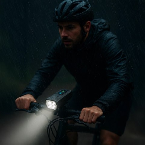 Lampka rowerowa solarna przód LED przednia światło roweru z panelem słonecznym klaksonem super mocna 1000LM 4400MAH oświetlenie 