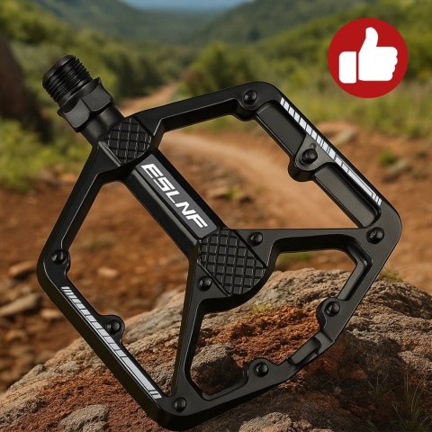 Pedały do roweru rowerowe platformowe MTB aluminiowe komplet 2szt Aluminium Czarne