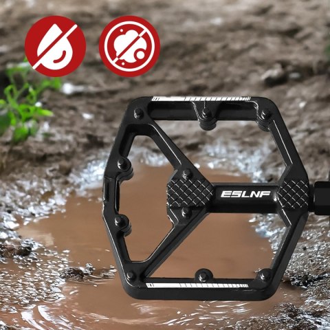 Pedały do roweru rowerowe platformowe MTB aluminiowe komplet 2szt Aluminium Czarne