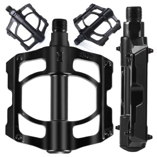 Pedały rowerowe Alogy do roweru szosowego i górskiego platformowe MTB aluminiowe komplet 2szt Aluminium z potrójnym łożyskiem Cz
