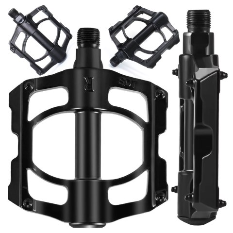 Pedały rowerowe Alogy do roweru szosowego i górskiego platformowe MTB aluminiowe komplet 2szt Aluminium z potrójnym łożyskiem Cz