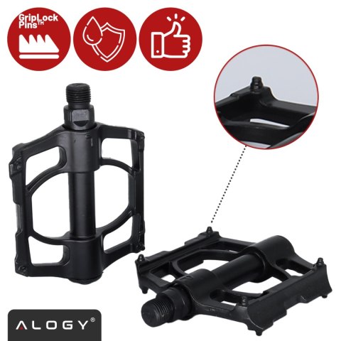 Pedały rowerowe Alogy do roweru szosowego i górskiego platformowe MTB aluminiowe komplet 2szt Aluminium z potrójnym łożyskiem Cz