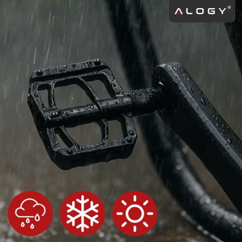 Pedały rowerowe Alogy do roweru szosowego i górskiego platformowe MTB aluminiowe komplet 2szt Aluminium z potrójnym łożyskiem Cz