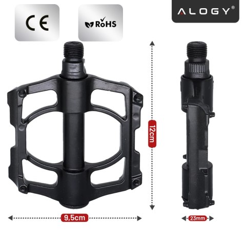 Pedały rowerowe Alogy do roweru szosowego i górskiego platformowe MTB aluminiowe komplet 2szt Aluminium z potrójnym łożyskiem Cz