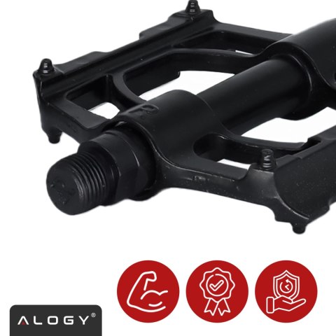 Pedały rowerowe Alogy do roweru szosowego i górskiego platformowe MTB aluminiowe komplet 2szt Aluminium z potrójnym łożyskiem Cz