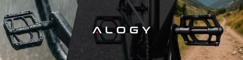 Pedały rowerowe Alogy do roweru szosowego i górskiego platformowe MTB aluminiowe komplet 2szt Aluminium z potrójnym łożyskiem Cz