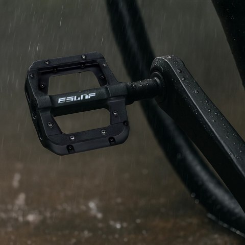 Pedały rowerowe platformowe do roweru szosowego i górskiego platformowe MTB 3 łożyska czarne komplet [2szt.] Czarne