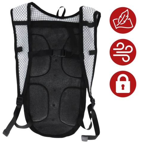 Plecak rowerowy na plecy torba z pojemnikiem bukłakiem 2L na napój dla rowerzysty kolarski do biegania Czarna