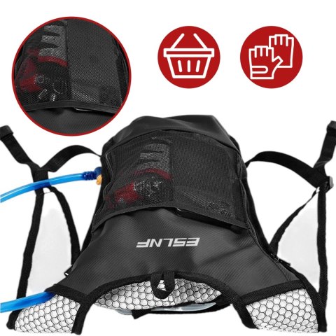 Plecak rowerowy na plecy torba z pojemnikiem bukłakiem 2L na napój dla rowerzysty kolarski do biegania Czarna