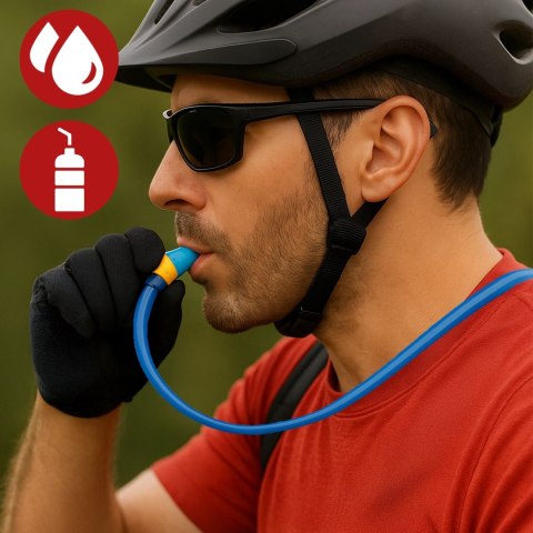 Plecak rowerowy na plecy torba z pojemnikiem bukłakiem 2L na napój dla rowerzysty kolarski do biegania Czarna