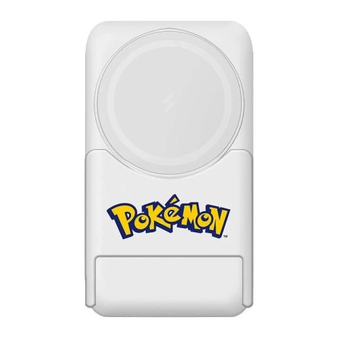 Powerbank magnetyczny OTL 5000 mAh, USB-C 15W, Pokemon Pokeball ze stojakiem (biało-czerwony)