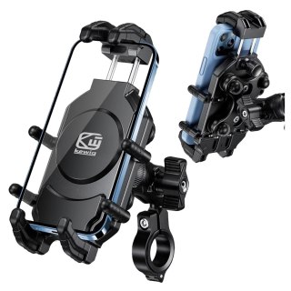 Uchwyt Motocyklowy Rowerowy na kierownicę KEWIG M26-C1 na telefon z systemem przeciwwstrząsowym na motor quada skuter Czarny