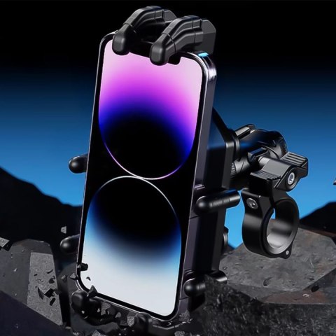 Uchwyt Motocyklowy Rowerowy na kierownicę KEWIG M26-C1 na telefon z systemem przeciwwstrząsowym na motor quada skuter Czarny