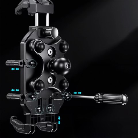 Uchwyt Motocyklowy Rowerowy na kierownicę KEWIG M26-C1 na telefon z systemem przeciwwstrząsowym na motor quada skuter Czarny